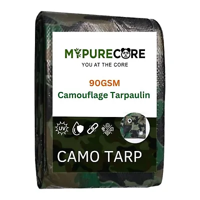 Tarp Camouflage Heavy Duty Tarpaulin Waterproof Cover Ground Camping Sheet Camo • £29.99