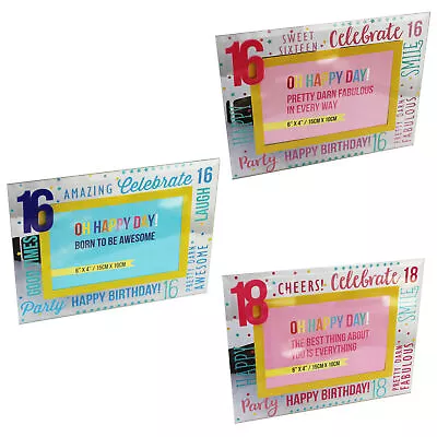 Glass 6 X 4 Photo Frame With Number & Glitter Wording - Choose Birthday Age • £7.99