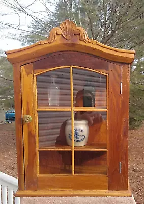 Wonderful Old Primitive Made Mahogany Wall Display Cabinet • $269