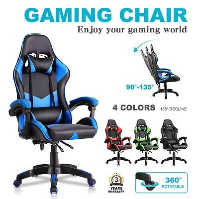 $159.90 • Buy Gaming Chair Racing Office Chair PU Leather Seat Ergonomic Recliner Chair