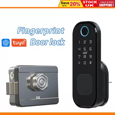 Smart Door Lock WiFi APP Fingerprint Card Password Key Home Security • £62.99