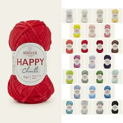 £1.10 • Buy HAPPY CHENILLE Wool By SIRDAR * Knitting Yarn * Twenty-Five Colours * 15g *
