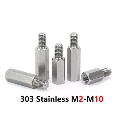 303 Stainles Male Female Thread Rod Bar Studs Hexagon Connector Connecting Nuts • £1.62