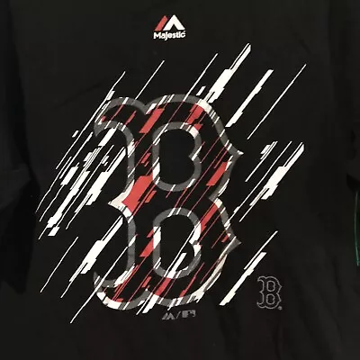 Boston Red Sox MLB SS Majestic Triple Peak Small T-Shirt Black Rain Scratch Logo • $14.99