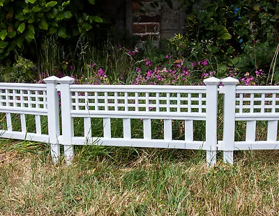 £12.99 • Buy Woodside White Decorative Plastic Garden Fence Panels, Border Edging (4 Pack)