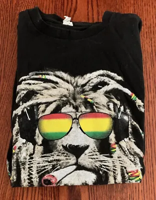 All Style Rasta Lion With Dreadlocks And Glasses Black Made In India Size M • $14