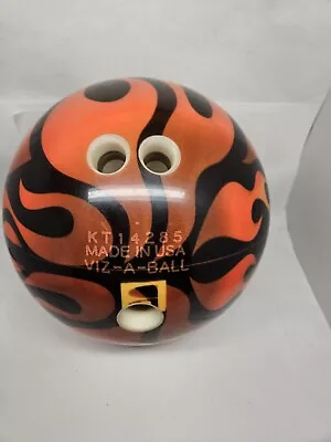 Vtg Brunswick Viz-A-Ball Flames Fire Bowling Ball 12lbs Matching Flame Bag USA • $149.99