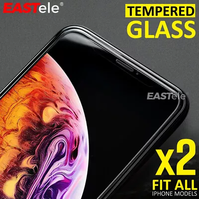$4.95 • Buy 2x For IPhone 14 13 12 SE 11 Pro XS Max 8 PlusTempered Glass Screen Protector