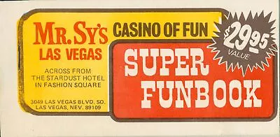 1970's Mr. Sy's Casino Of Fun Las Vegas NV Super Fum Coupon Book Ad Vintage • $9.90