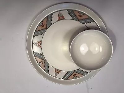 Mikasa Intaglio Santa Fe Serving Plate Footed Bowl Dip Crudite Set • $18