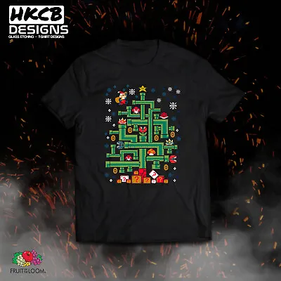 Nintendo Inspired Christmas T-shirt Fun Gift Santa Funny Tee Ugly Sweater • $17.41