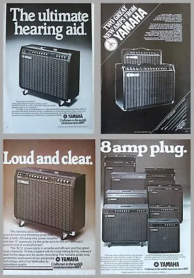 4 X Yamaha Guitar Amp Vintage Adverts Prints Posters 1976-79 • £5.99