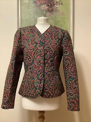 Ladies Size 14 Vintage 80s Alexon Wool Blend Quilted Paisley Jacket • £14