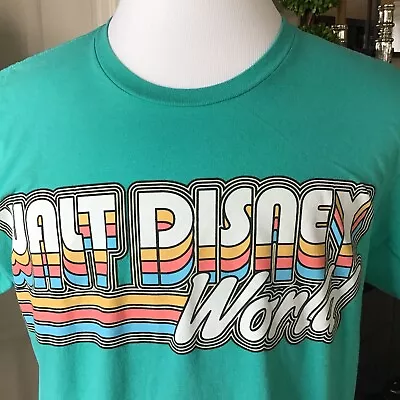 Walt Disney World T-Shirt Adult XL Aqua Retro 100% Cotton Unisex Orlando Florida • $29.96