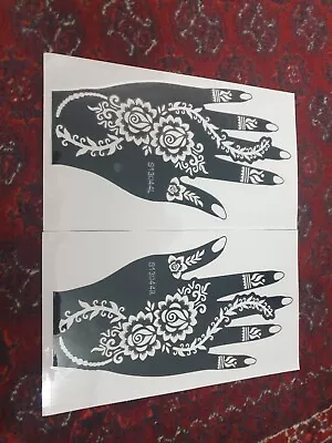 India/Arabic Henna Tattoo Mehndi Stencils Hand Foot Body Art Stickers UK • £4.20