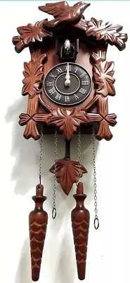 Rylai Vintage Style Wall Clock Handcrafted Wood Cuckoo Clock-N.DIM. 13x9.5 In • $64.99