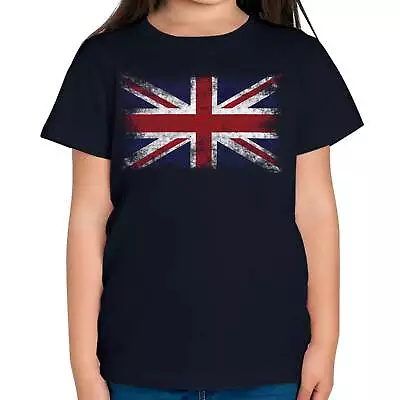 Union Jack Distressed Flag Kids T-shirt Top Uk Gb Great Britain United Kingdom • £11.71