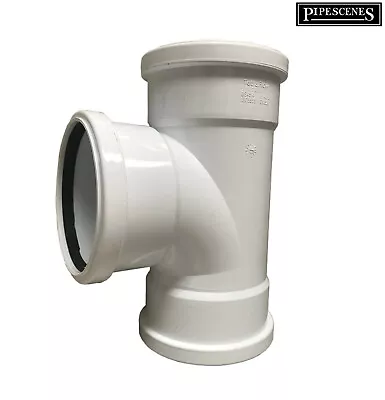 £12.65 • Buy Soil / Vent / Drainage Pipe 110mm Tee Branch - White Triple Female Socket