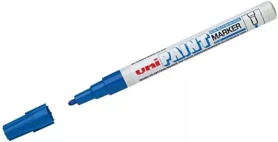 Uni-Ball Blue Paint Marker Pen PX-21 Fine Bullet Tip Oil Base Touch Art Design • £2.99