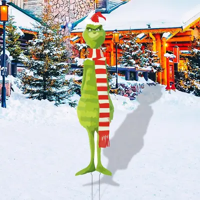 Christmas Decorations Outdoor Extra Large Grinch Yard Sign With Stakes Gift Xmas • $26.83