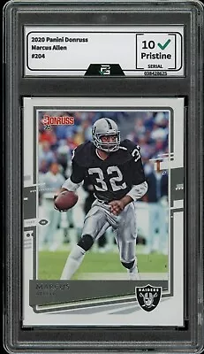 2020 Panini Donruss Marcus Allen #204 GRADED 10 Gem Mint Oakland Raiders • $10