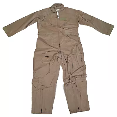 New USAF Military CWU-27/P Flyers Coveralls Flight Suit Desert Tan Size 44S • $55.24