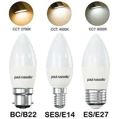E14/B22/E27 3W 4W 5W 6W 7W LED SMD Candle Bulbs SES/BC/ES Lamps Warm/Day Light • £5.99