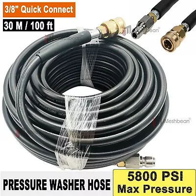 100FT 5800PSI Replacement High Pressure Power Washer Hose -3/8  Quick Connect • $42.99