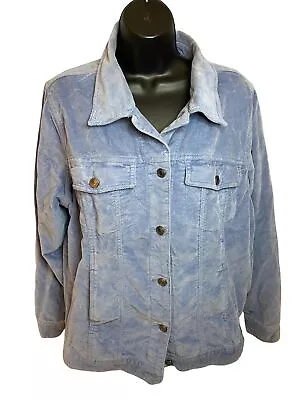 Vintage Light Blue Corduroy Snap Front Jacket Sz M • $28