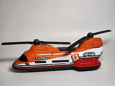 2002 Matchbox TRANSPORT HELICOPTER Diecast Turbo Orange Double Blade Chopper • $5.99