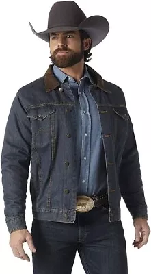 Wrangler Men's Cowboy Cut Western Lined Denim Jacket Denim/Blanket X-Large • $56.66