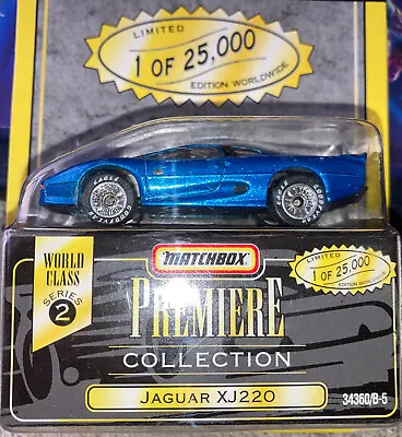 Matchbox Jaguar XJ220 Premiere Collection Blue Ltd Edition Only 25.000 Worldwide • £11.40