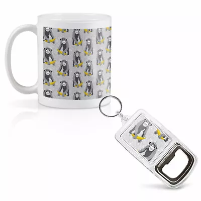 Mug & Bottle Opener-Keyring-set - Cheeky Monkey Kids Banana   #13207 • £9.99