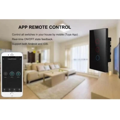 $22.99 • Buy WiFi Switch Smart Home Touch RF Light Wall Panel For Alexa Google 1/2/3 Gang AU