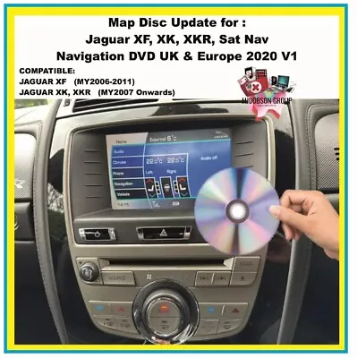 Map Jaguar XF XK XKR Sat Nav DISC DVD UK & Europe Latest GPS Map Update • £19.50