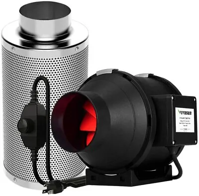 4Inch 190 CFM Inline Duct Fan Carbon Filter Combo For Grow Tent • $85.49