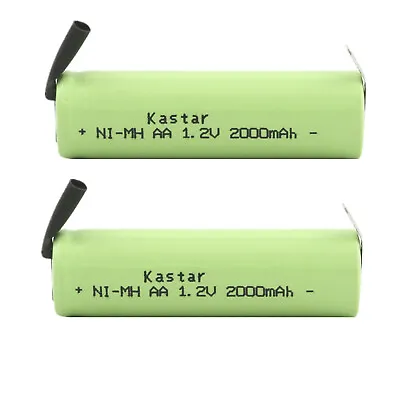 Kastar 2PCS AA 1.2V 2000mAh Ni-MH Rechargeable Batteries Cell Flat Top W/ Tabs  • $8.99