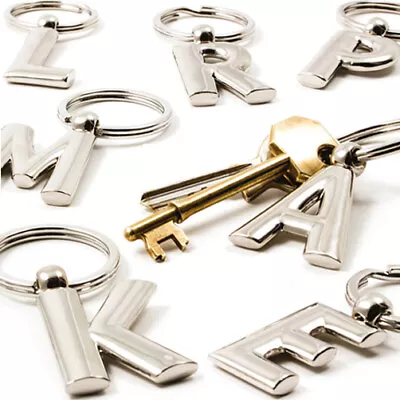 £5.50 • Buy ALPHABET METAL KEYRING Initial Letter Name Chain Charm Fob Home Birthday Gift