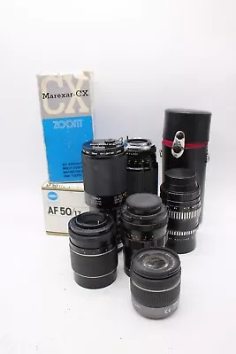 F X9 Vintage Camera Lenses Inc. Lumix 14-42mm Pentacon 135mm Tamron 80-210mm • £22