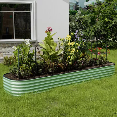 Large Galvanised Garden Raised Bed Extra Long Metal Plant Pot Trough Planter Tub • £45.95