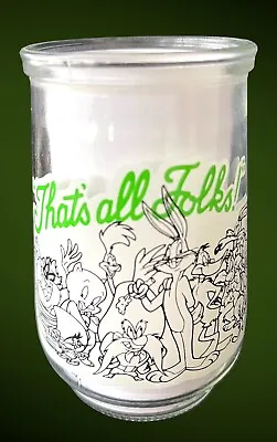 WELCHS Bugs Bunny Jelly Jar Glass That's All Folks! #12 Looney Tunes Series 1994 • $9.95