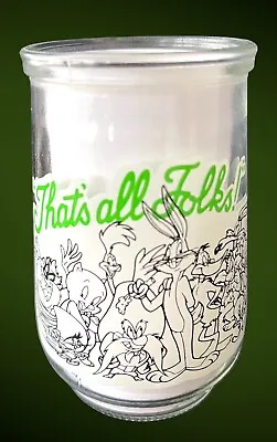 WELCHS Jelly Jar Glass Bugs Bunny That's All Folks! #12 Looney Tunes Series 1994 • $11.99