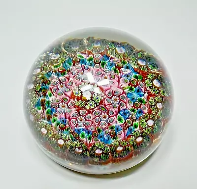 Vintage Murano Millefiori Closepack Canes Art Glass Paperweight • $151.80