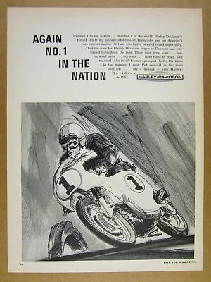 1965 Harley-Davidson Motorcycles Racer Racing Bike Art Vintage Print Ad • $8.29