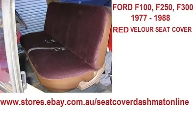  Plain Red Velour Seat Cover Fit Ford F100f250f350 1977 - 1988 3 Seater • $96.31