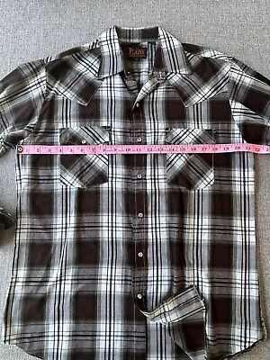 Vintage Plains Western Wear Men's Western Shirt Pearl Snap Button Medium • $23.20