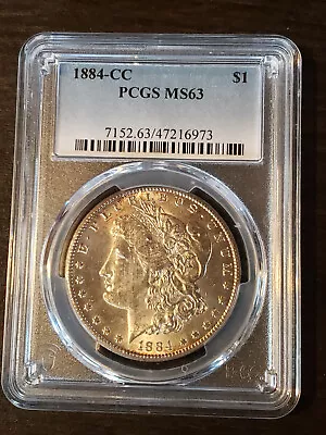 1884-CC MS63 Morgan Silver Dollar Silver Coin PCGS • $425