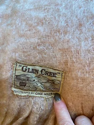 Vintage Glen Cree 100% Mohair Blanket 48” X 76” Cree Mills Made In Scotland • $35