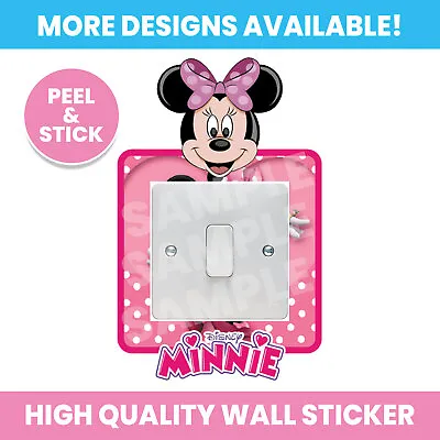 Minnie Mouse Light Switch Surround Wall Sticker Decal Kids Bedroom • £2.99