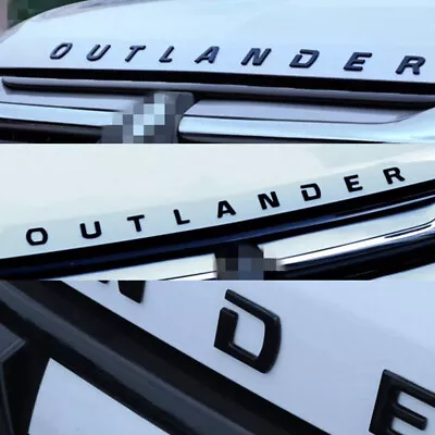 For Mitsubishi Outlander Hood Letter Logo Badge Nameplate Emblem Sport Black • $13.95